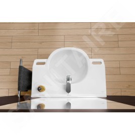 Villeroy & Boch ViCare - Lavabo Vita 800x550 mm, sans trop-plein, avec trou de robinetterie, AntiBac, CeramicPlus, blanc alpin