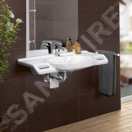 Villeroy & Boch ViCare - Lavabo Vita 800x550 mm, sans trop-plein, avec trou de robinetterie, AntiBac, CeramicPlus, blanc alpin