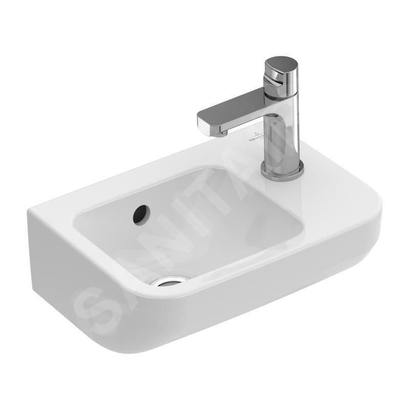 Villeroy & Boch Architectura - Lave-mains 360x260 mm, avec trop-plein, avec un trou de robinetterie, CeramicPlus, blanc alpin
