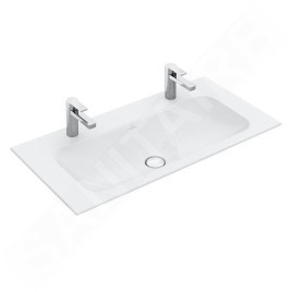 Villeroy & Boch Finion - Lavabo sans trop-plein, 1200x500 mm, avec CeramicPlus, blanc alpin 4164C1R1