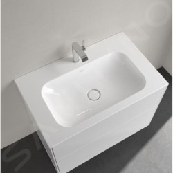 Villeroy & Boch Finion - Lavabo avec trop-plein dissimulé, 800x500 mm, avec CeramicPlus, blanc alpin 416484R1