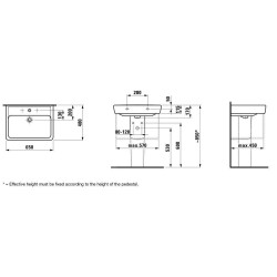 Laufen Pro - Lavabo, 650x480 mm, 1 trou pour robinetterie, blanc H8189530001041