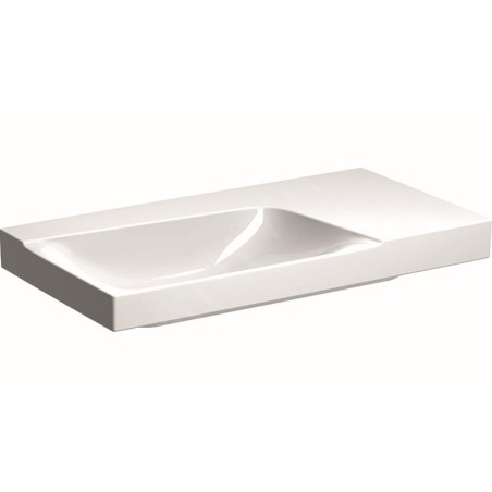 Geberit Xeno 2 - Lavabo 900x480 mm, sans trou, sans trop-plein, avec plage de dépose à droite, avec KeraTect, blanc 500.534.01.1