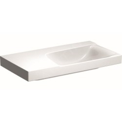 Geberit Xeno 2 - Lavabo 900x480 mm, sans trou, sans trop-plein, avec plage de dépose à gauche, avec KeraTect, blanc 500.536.01.1