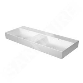 Duravit DuraSquare - Lavabo double 1200x470 mm, DuraCeram, avec WonderGliss, blanc alpin 23531200701