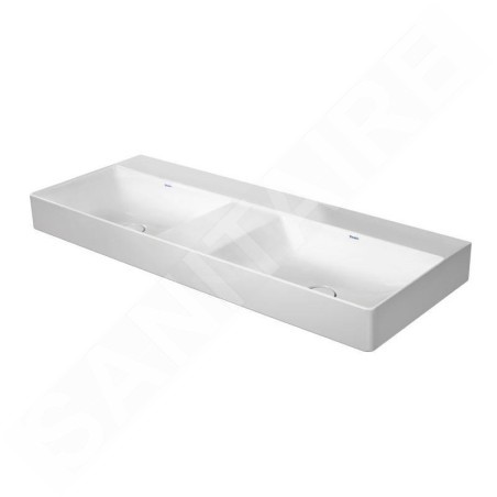 Duravit DuraSquare - Lavabo double 1200x470 mm, DuraCeram, avec WonderGliss, blanc alpin 23531200701