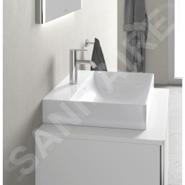 Duravit DuraSquare - Meuble-lavabo 600x470 mm, avec un trou pour robinet, DuraCeram, avec WonderGliss, blanc alpin 23536000711