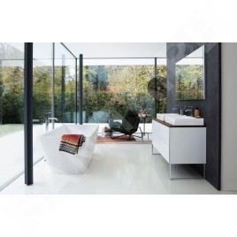 Duravit DuraSquare - Meuble-lavabo 600x470 mm, avec un trou pour robinet, DuraCeram, avec WonderGliss, blanc alpin 23536000711