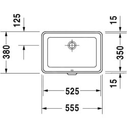 Duravit 2nd floor - Lavabo sans trou avec trop-plein, 525 mm x 350 mm, blanc- lavabo 0316530000