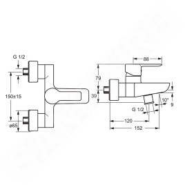 Hansa Ligna - Mitigeur de baignoire, chrome 06742103