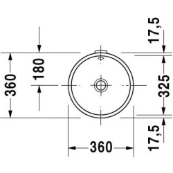 Duravit Architec - Lavabo sans trou, avec trop-plein, diamètre 325 mm, blanc - lavabo 0319320000