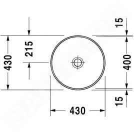 Duravit Architec - Lavabo sans trou sans trop-plein, diamètre 400 mm, blanc - lavabo 0463400000