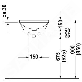 Duravit Architec - Lavabo sans trou sans trop-plein, diamètre 400 mm, blanc - lavabo 0463400000