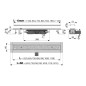 Alcadrain Douchegoten - Bac à douche Antivandal Low 850 mm, avec grille, tapis en acier inoxydable APZ111-850L