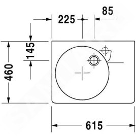 Duravit Scola - Lavabo universel avec trop-plein, 615 mm x 460 mm, blanc - lavabo sans trou, cuve à droite, avec WonderGliss