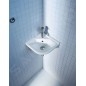 Duravit Starck 3 - Lave-mains d’angle 430x380 mm, avec un trou pour robinetterie, avec WonderGliss, blanc 07524400001