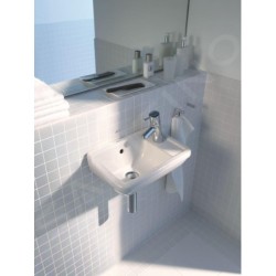 Duravit Starck 3 - Lave-mains 400x260 mm, avec un trou pour robinetterie à droite, avec WonderGliss, blanc 07514000001