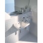 Duravit Starck 3 - Lave-mains 400x260 mm, avec un trou pour robinetterie à droite, avec WonderGliss, blanc 07514000001