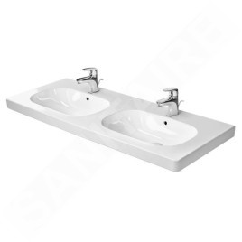 Duravit D-Code - Meuble-lavabo double 1200x490 mm, avec un trou pour robinet, blanc alpin 03481200002