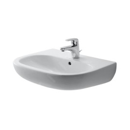 Duravit D-Code - Lavabo 650x500 mm, avec un trou pour robinet, blanc alpin 23106500002