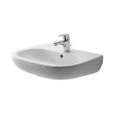 Duravit D-Code - Lavabo 650x500 mm, avec un trou pour robinet, blanc alpin 23106500002