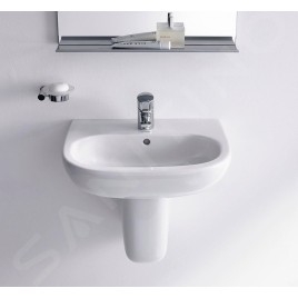 Duravit D-Code - Lavabo 650x500 mm, avec un trou pour robinet, blanc alpin 23106500002