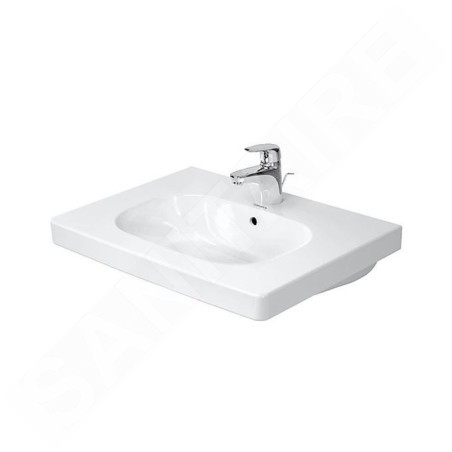 Duravit D-Code - Meuble-lavabo 650x485 mm, avec un trou pour robinet, blanc alpin 03426500002