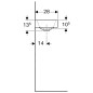 Geberit iCon - Lave-mains sans trop plein, avec trou pour robinet à gauche, 380x280 mm, blanc 124836000