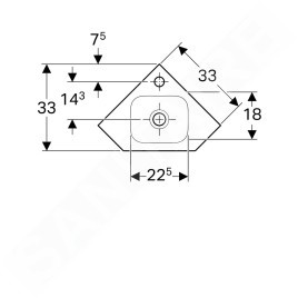 Geberit iCon - Lavabo d'angle sans déversoir, 460 x 330 mm, blanc 124729000