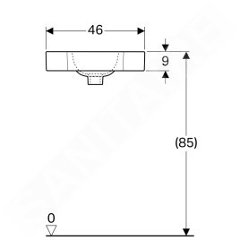 Geberit iCon - Lavabo d'angle sans déversoir, 460 x 330 mm, blanc 124729000