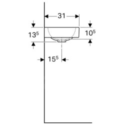 Geberit iCon xs - Lavabo, 530x310 mm, avec KeraTect, blanc 124053600