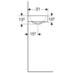 Geberit iCon xs - Lavabo, 530x310 mm, blanc 124153000