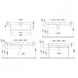 Duravit Vero - Lavabo 1200x470 mm, avec un trou pour robinetterie, avec WonderGliss, blanc alpin 04541200001