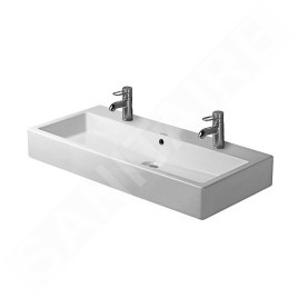 Duravit Vero - Meuble lavabo double 1000x470 mm, avec 2 trous pour robinetterie, blanc alpin 04541000261