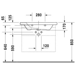 Duravit DuraStyle - Lavabo 800x480mm, avec un trou pour robinet, blanc 2320800000