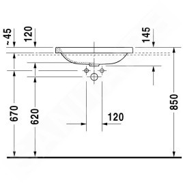 Duravit DuraStyle - Meuble-lavabo, 600x430 mm, blanc alpin 0372600000