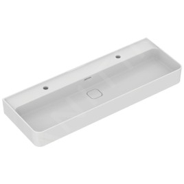 Ideal Standard Strada II - Lavabo 1.200x430 mm, 2 ouvertures pour mitigeur, avec Ideal Plus, blanc T3648MA