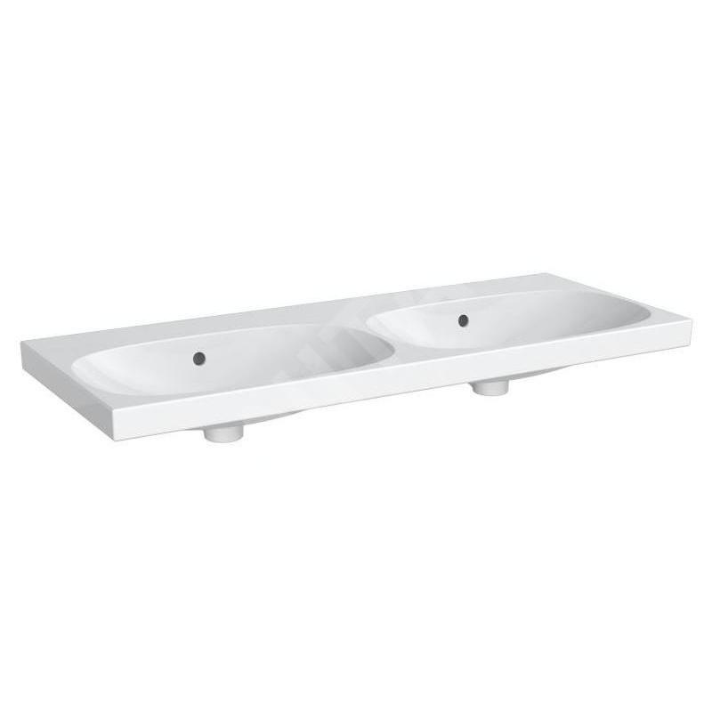 Geberit Acanto - Double lavabo, 1200x482 mm, sans trou, avec trop-plein, blanc 500.628.01.2 Geberit Acanto - Double lavabo, 1200x482 mm, sans trou, avec trop-plein, blanc 500.628.01.2