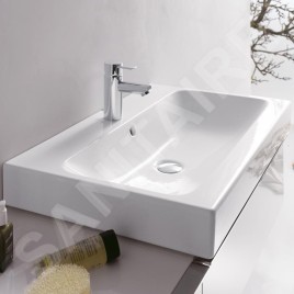 Geberit iCon - Lavabo 750x485 mm, avec 1 trou, avec trop-plein, avec KeraTect, blanc 124575600