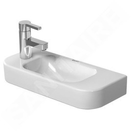 Duravit Happy D.2 - Lave-mains 500x220 mm, avec un trou pour robinetterie à gauche, avec WonderGliss, blanc alpin 07115000091