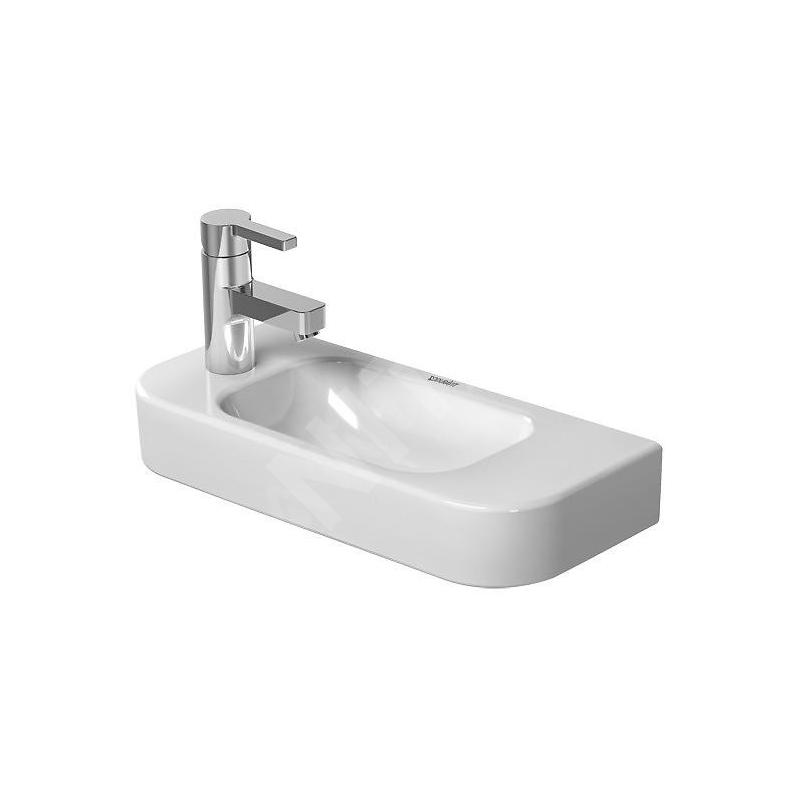 Duravit Happy D.2 - Lave-mains 500x220 mm, avec un trou pour robinetterie à gauche, avec WonderGliss, blanc alpin 07115000091