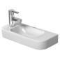 Duravit Happy D.2 - Lave-mains 500x220 mm, avec un trou pour robinetterie à gauche, avec WonderGliss, blanc alpin 07115000091