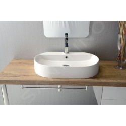 Sapho Kerasan Ring - Lavabo à poser, 650x120x400 mm, blanc 028501