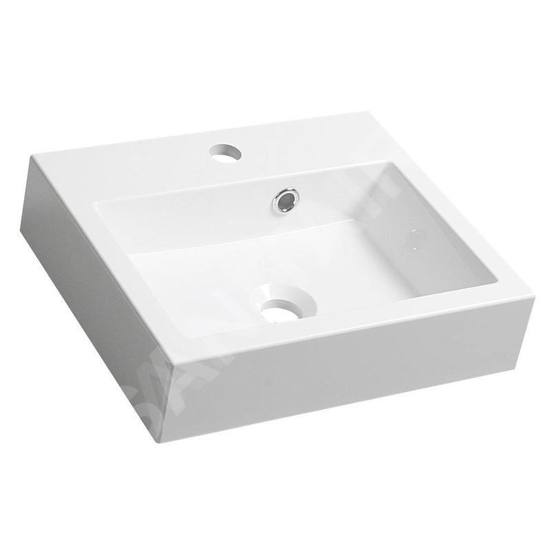 Sapho Orinoko - Lavabo 420x360 mm, marbre coulé, blanc OR042