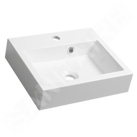 Sapho Orinoko - Lavabo 420x360 mm, marbre coulé, blanc OR042