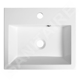 Sapho Orinoko - Lavabo 420x360 mm, marbre coulé, blanc OR042