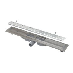 Alcadrain Douchegoten - Bac à douche Antivandale 300 mm, avec grille, écoulement vertical, acier inoxydable brillant