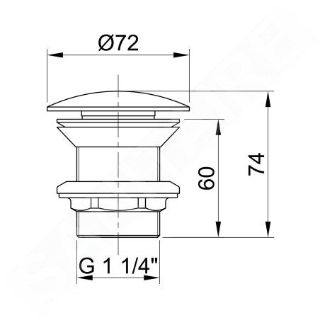 Sapho Minimal - Bonde non refermable 1 1/4, inox MI056