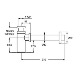 Ideal Standard Connect - Siphon design de lavabo, chrome J3747AA