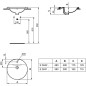 Ideal Standard Connect - Lavabo encastré, diamètre : 380 mm, avec déversoir, 1 ouverture pour mitigeur, blanc E504101 Ideal Standard Connect - Lavabo encastré, diamètre : 380 mm, avec déversoir, 1 ouverture pour mitigeur, blanc E504101